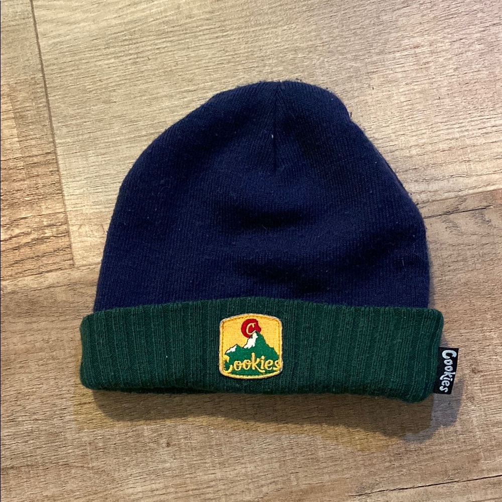 Cookies Navy and Green Beanie